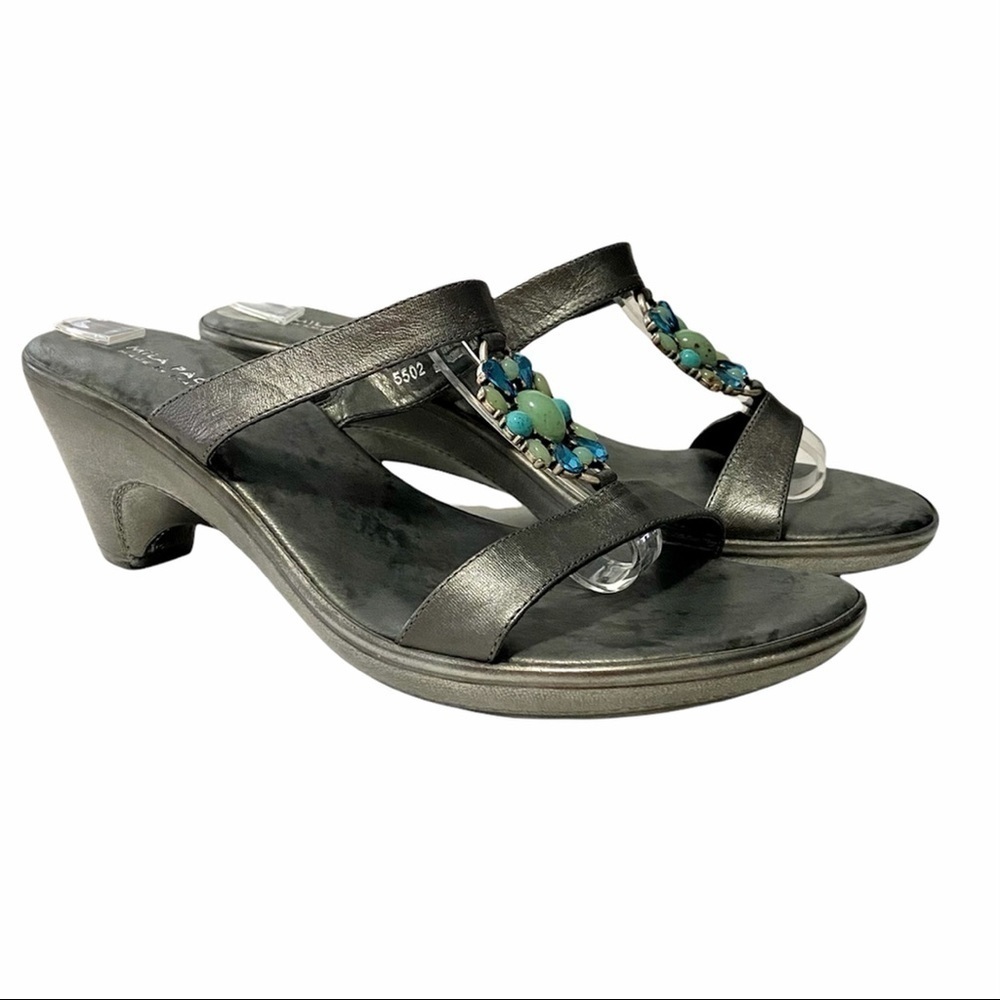 Mila Paoli Italian Leather Slip-on Sandals 10 Business Casual Versatile Career - Picture 3 of 13